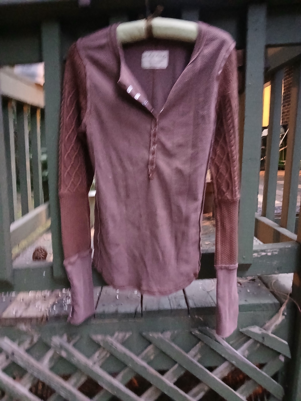 Free People Twisted Cable  Thermal Henley Large